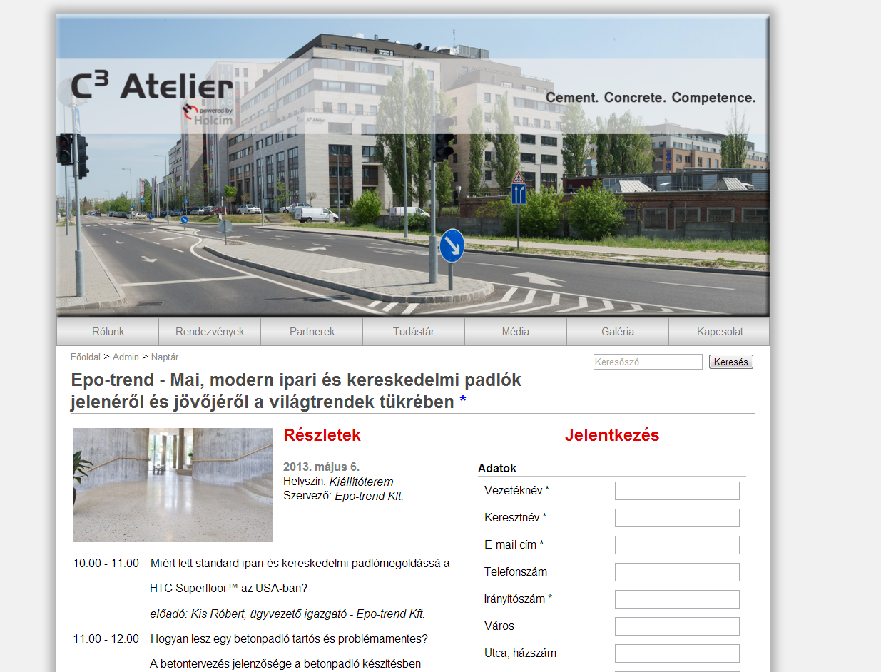Elindult a c3atelier.hu, a Holcim Magyarország által szervezett kiállítás bemutatkozóoldala.